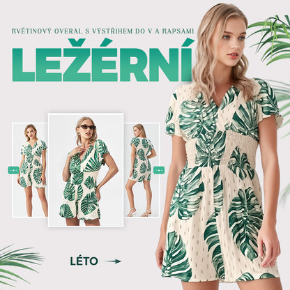 🌸 Ležérní overal s potiskem a kapsami