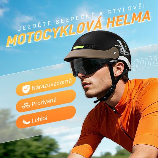 Prodyšná lehká motocyklová helma odolná proti nárazům