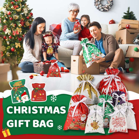 🔥Kupte 2 a dostanete 1 zdarma🎅🎁Vánoční dárková taška se stahovací šňůrkou