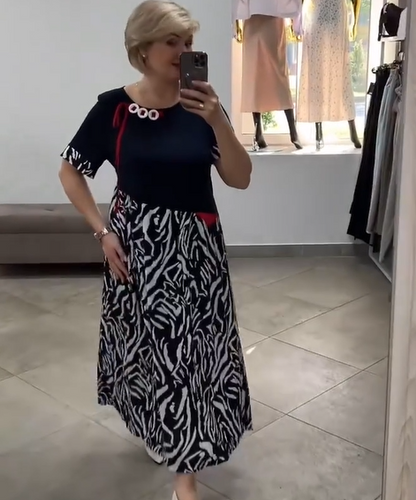 【M-4XL】👗Alkalmi patchworkové dámské šaty