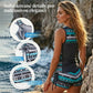 👙S–3XL🏖️Dámské vzorované dvoudílné tankini