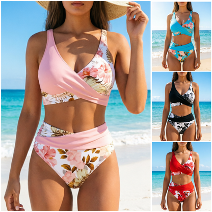 🌸🌿 Zdůrazněte svou postavu – Dámský květinový set bikin s vysokým pasem (EU S-XL) – Platba na dobírku 🌊👙