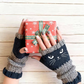 🐱 Roztomilé dámské pletené rukavice s kočičkami — pro teplé ruce a volné prsty🧶