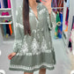 ✨V-Neck buton jos rochie-100% bumbac