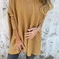 Dámské dlouhé rukávy pletené V-Neck Loose Long Top