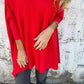 Dámské dlouhé rukávy pletené V-Neck Loose Long Top