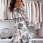 🔥👗Květinový top s odhalenými rameny a dvoudílný komplet s maxi sukní