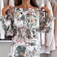 🔥👗Květinový top s odhalenými rameny a dvoudílný komplet s maxi sukní