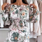 🔥👗Květinový top s odhalenými rameny a dvoudílný komplet s maxi sukní