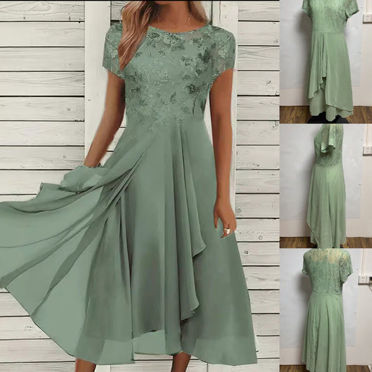 💃Dámské elegantní šaty s kulatým výstřihem