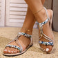 🌺Dámské boho PU kožené ploché sandály👡