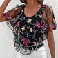 👚 Dámský Tisknutý Mesh Patchwork Top 🌟
