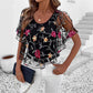 👚 Dámský Tisknutý Mesh Patchwork Top 🌟