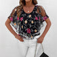 👚 Dámský Tisknutý Mesh Patchwork Top 🌟