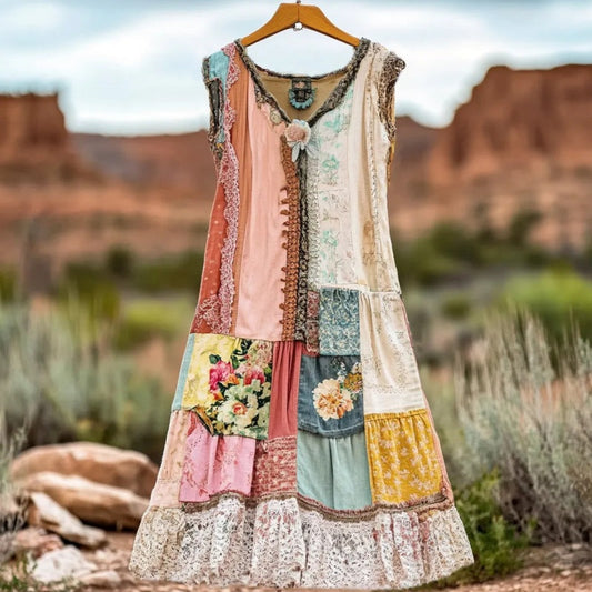 🌷【S-4XL】Dámské šaty bez rukávů s květinovým potiskem ve vintage stylu