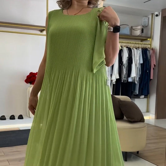 💃🏻 Dámské módní šifonové šaty bez rukávů se záhyby