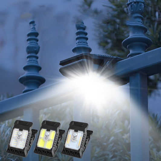 💡 Venkovní solární lampa s klipem a pohybovým senzorem 🔥Kupte 2 a získejte 1 zdarma