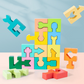 Dřevěné puzzle s geometrickými tvary pro batolata