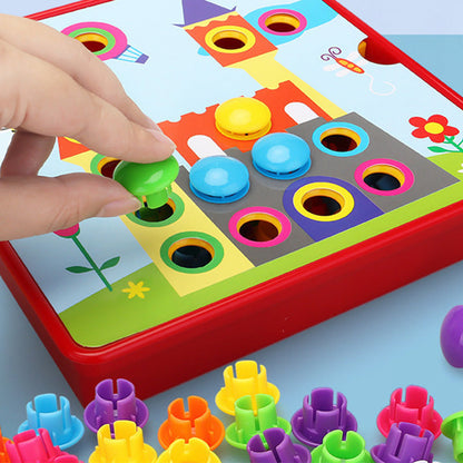 Vzdělávací sada puzzle kolíček na houby pro batolata