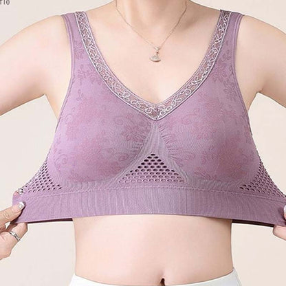 Bezdrátová krajková podprsenka s vysokou podporou pro ženy