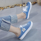 💐Dámské džínové nazouvací pantofle - pohodlná podrážka a uvolněný styl 👟☀️