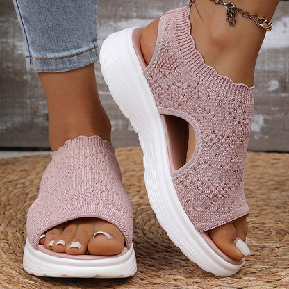 👡 Kráčejte v pohodlí jako na obláčku – Dámské prodyšné platformové sandály z úpletu  ☁️✨