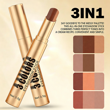 💄 🌈 Tyčinka s přechodovými očními stínmi 3 v 1 – Zahnutá špička, dlouhotrvající, voděodolná a roztírá se jedním tahem ✨