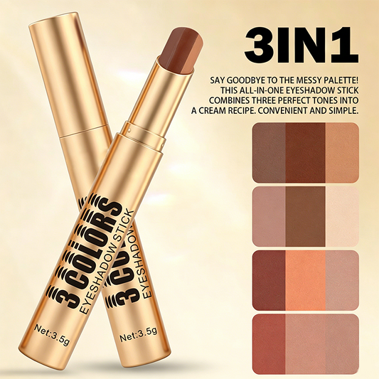 💄 🌈 Tyčinka s přechodovými očními stínmi 3 v 1 – Zahnutá špička, dlouhotrvající, voděodolná a roztírá se jedním tahem ✨