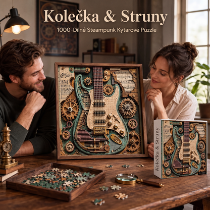 Kreativní steampunková kytara – 3D skládačka