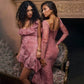 ✨Sexy airy dress✨-Pink Fitted Long-sleeve Dress