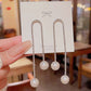 ✨Gift Choice✨-Full Rhinestone Studded Imitation Pearls Drop Tassel Earings😘